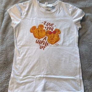 Disney White Kids' Mickey & Minnie Waffle Graphic Tee